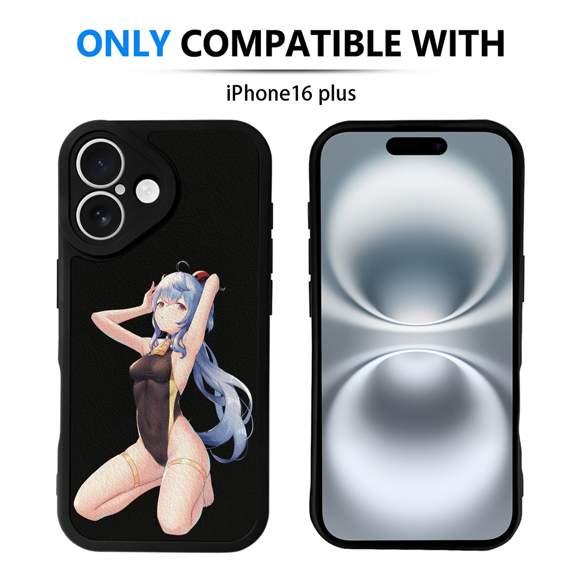 げんし神 甘雨 かんう genshin Ganyu 【iPhone 16シリーズ対応】シリコンスマホケース（レザー調） 材質：シリコン